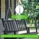 preview thumbnail 35 of 38, VEIKOUS 4 ft. Outdoor Wood Hanging Patio Porch Swing with Chains for 2 Person