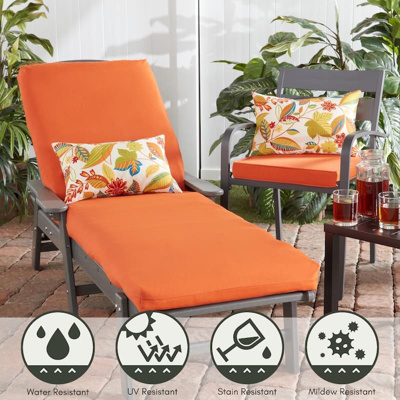 Greendale Home Fashions Outdoor Chaise Cushion (Cushion Only)