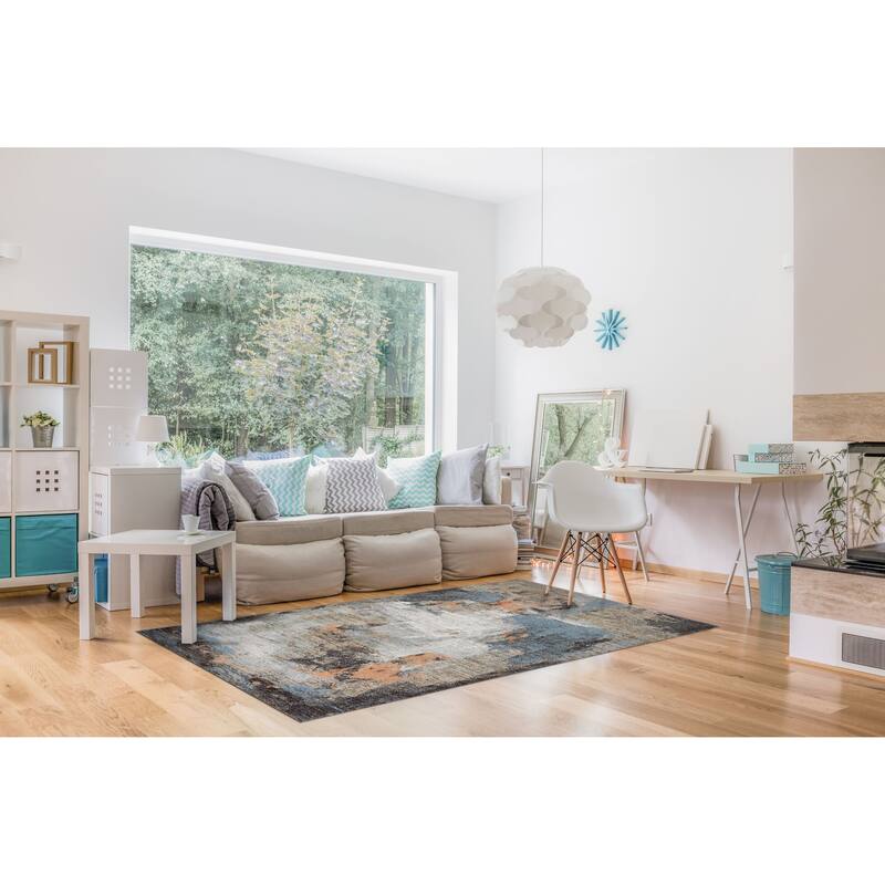 Marina Collection Abstract Multicolor Area Rug