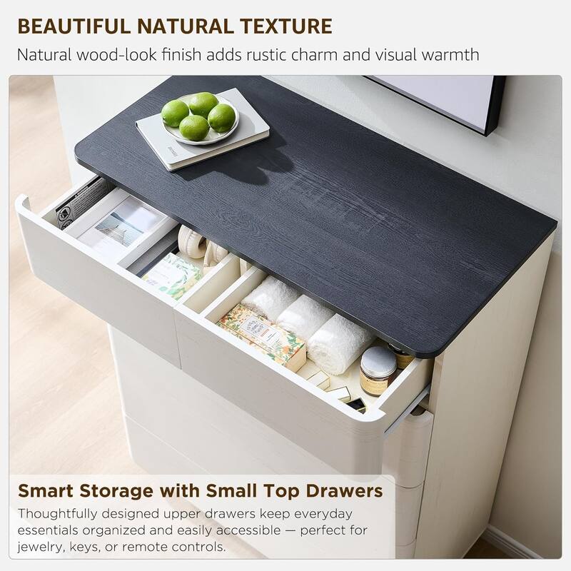 Modern 6 Drawer Dresser for Bedroom, Handle-less Wooden Dressers