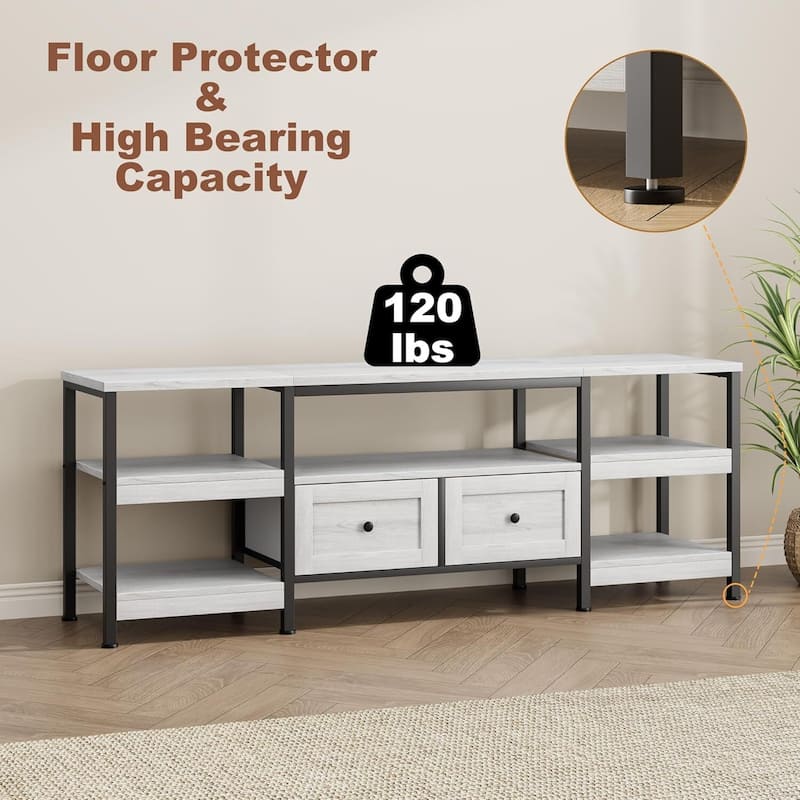 Rustic 79" TV Stand Media Console with 2 Drawers Entertainment Center for TVs Up to 85" - N/A