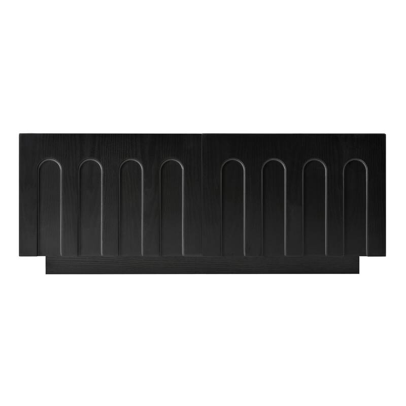 Roomfitters Elegant TV Stand & Coffee Table Set, Multi-Functional Media Console with Arched Design for TVs up to 80"