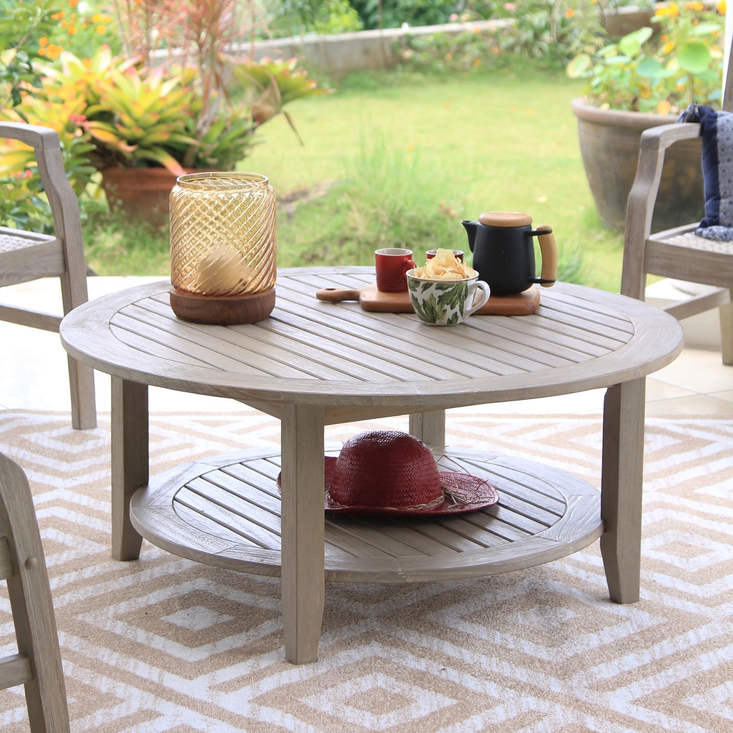 Farmhouse outdoor coffee hot sale table