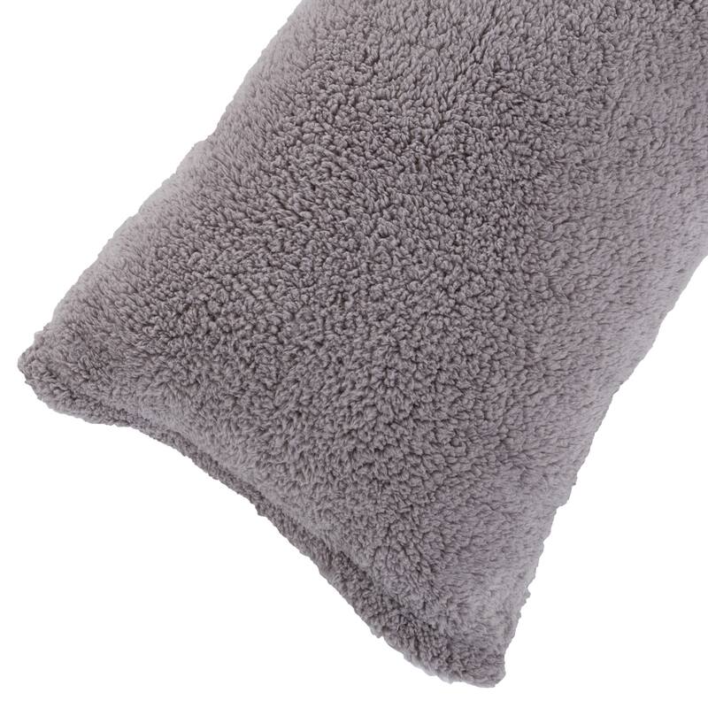 Body Pillow Cover - Soft Sherpa Pillowcase with Side Zipper by Windsor Home