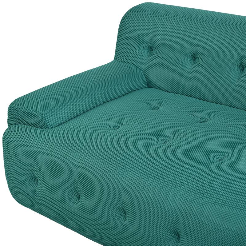 107" Polyester Mesh L-Shape Modular Sectional Sofa with Deep Seating and Pocket Spring Cushions