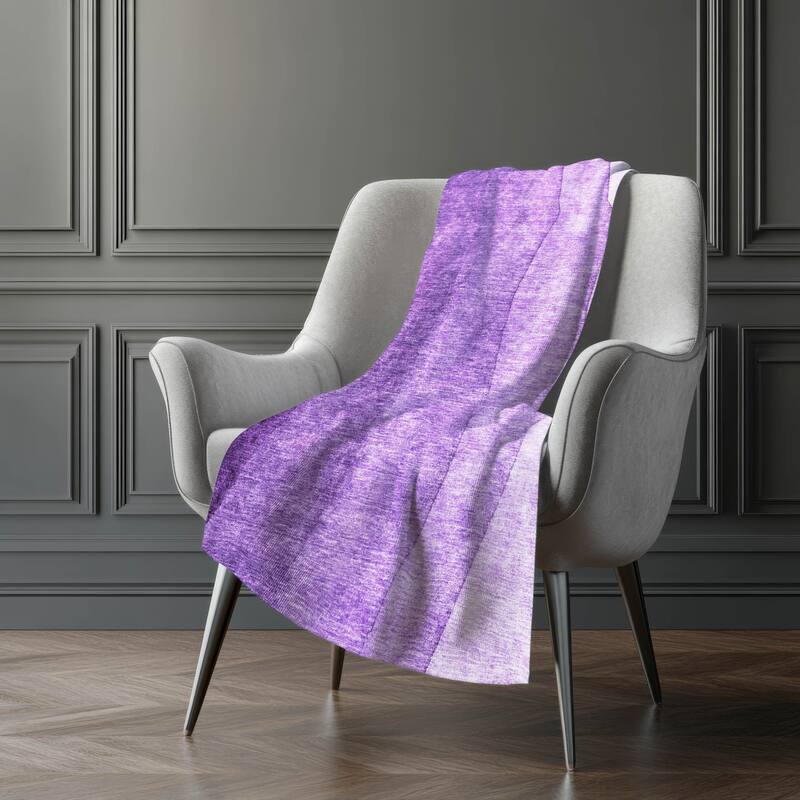 Premium Machine Washable Contemporary Ombre Sherpa Throw Blanket