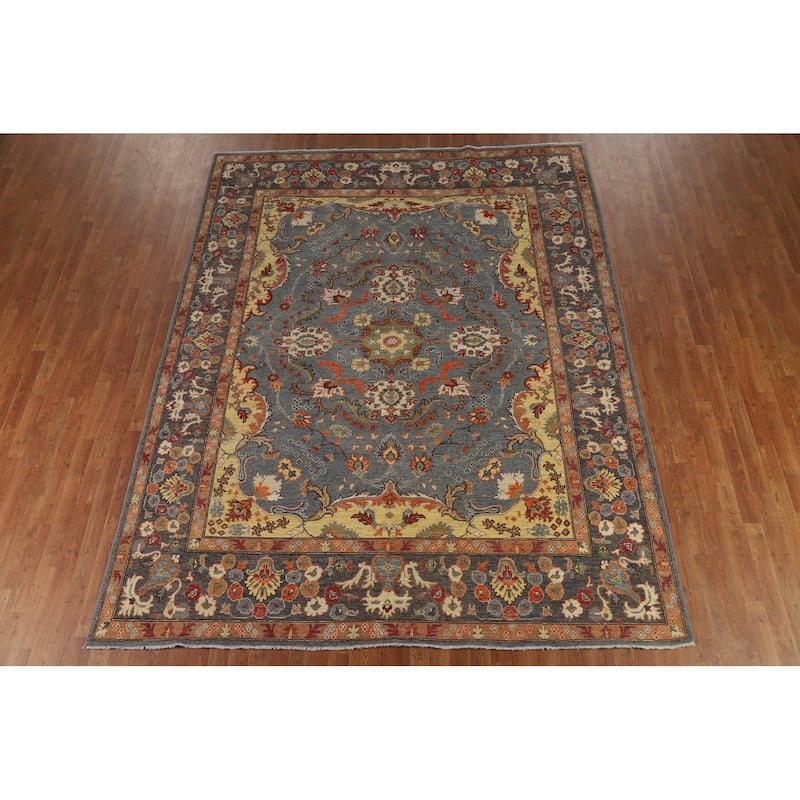Vegetable Dye Oushak Oriental Area Rug Handmade Wool Carpet - 8'2" x 10'4"