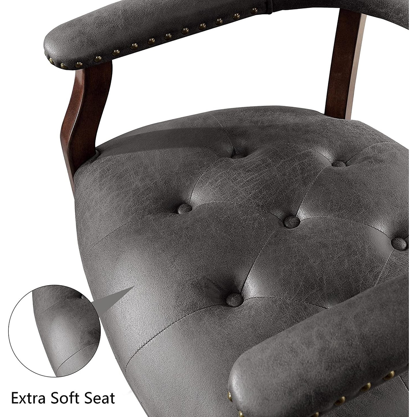 Solid Wood Frame Dining Chairs with Casters for Poker Tables-image