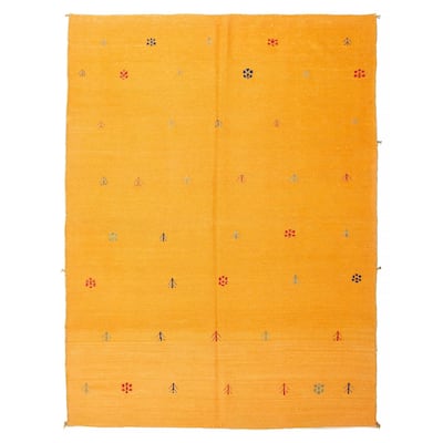 ECARPETGALLERY Flat-Weave Kashkuli Light Orange Wool Tapestry Kilim - 5'9 x 7'6