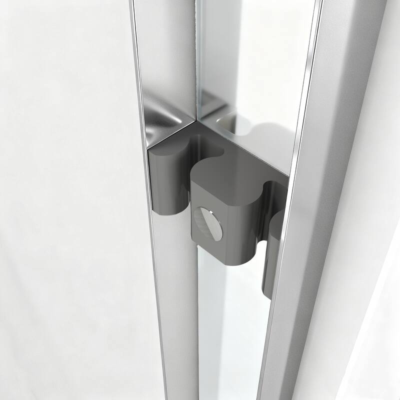 ABRUZZO 56-60" W x 72" H Semi-Frameless Double Sliding Tempered Glass Shower Door with Dual Towel Bars