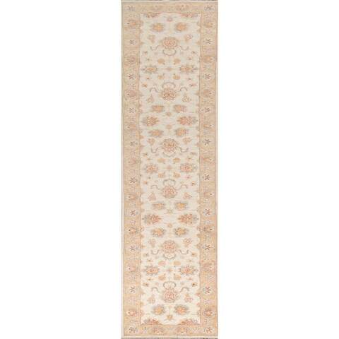 Vegetable Dye Oriental Peshawar Wool Runner Rug Hand-knotted Carpet - 2'6" x 12'7"
