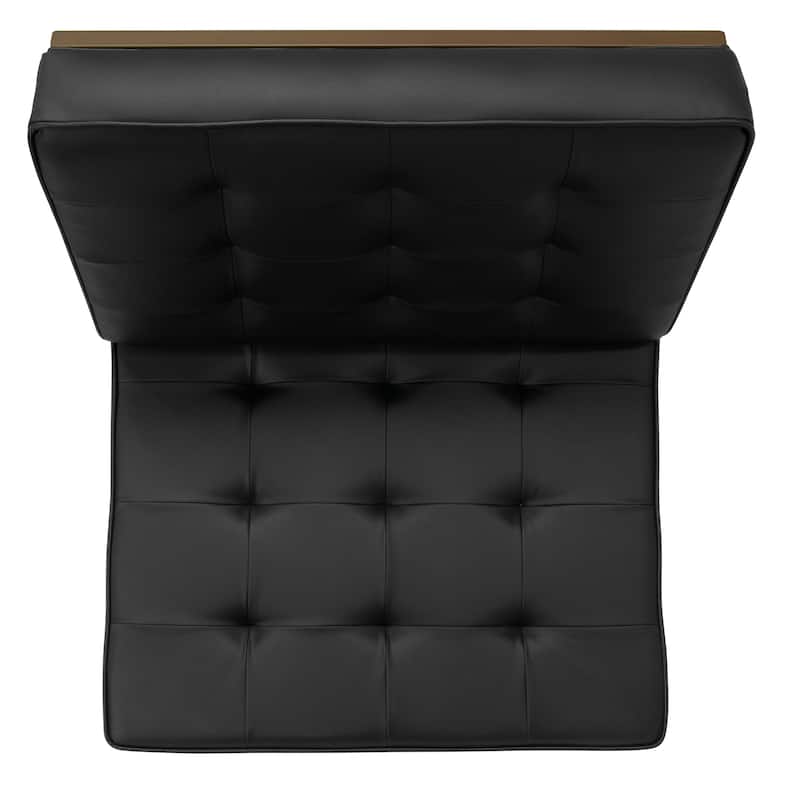 Studio Designs Home Ashlar Metal and Tufted Blended Leather Armless Accent Chair