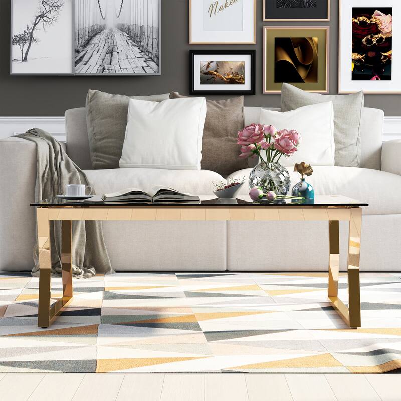Kiloran Contemporary 47-inch Glass Top Coffee Table by Furniture of America