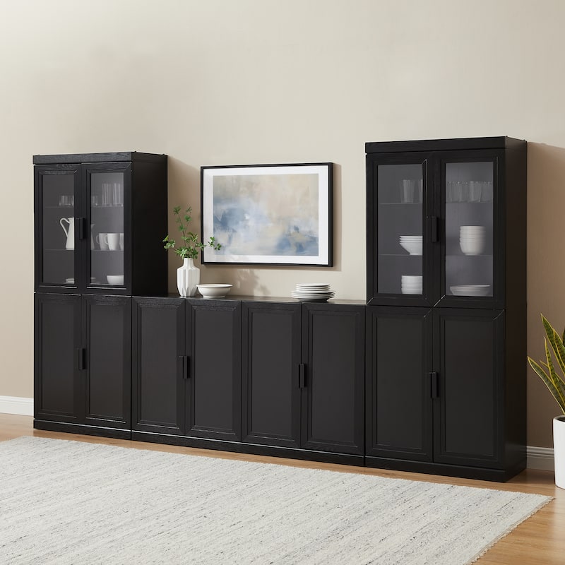 Crosley Essen 3-Piece Sideboard And Glass Door Pantry Set
