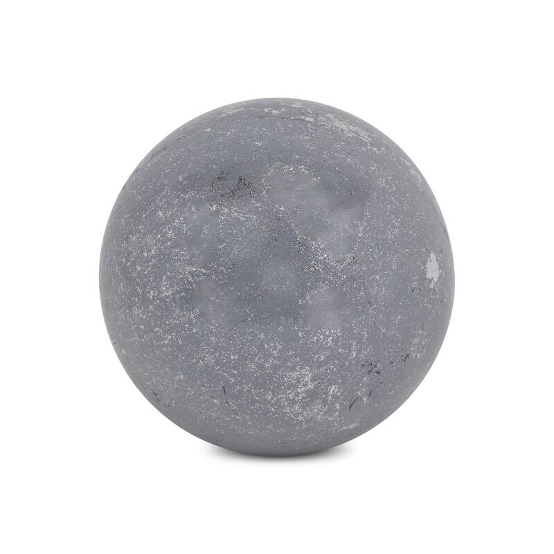 HomeRoots 6" Silver Paper Mache Hand Painted Orb Decorative Orb - 6.00 in. x 6.00 in. x 6.00 in.