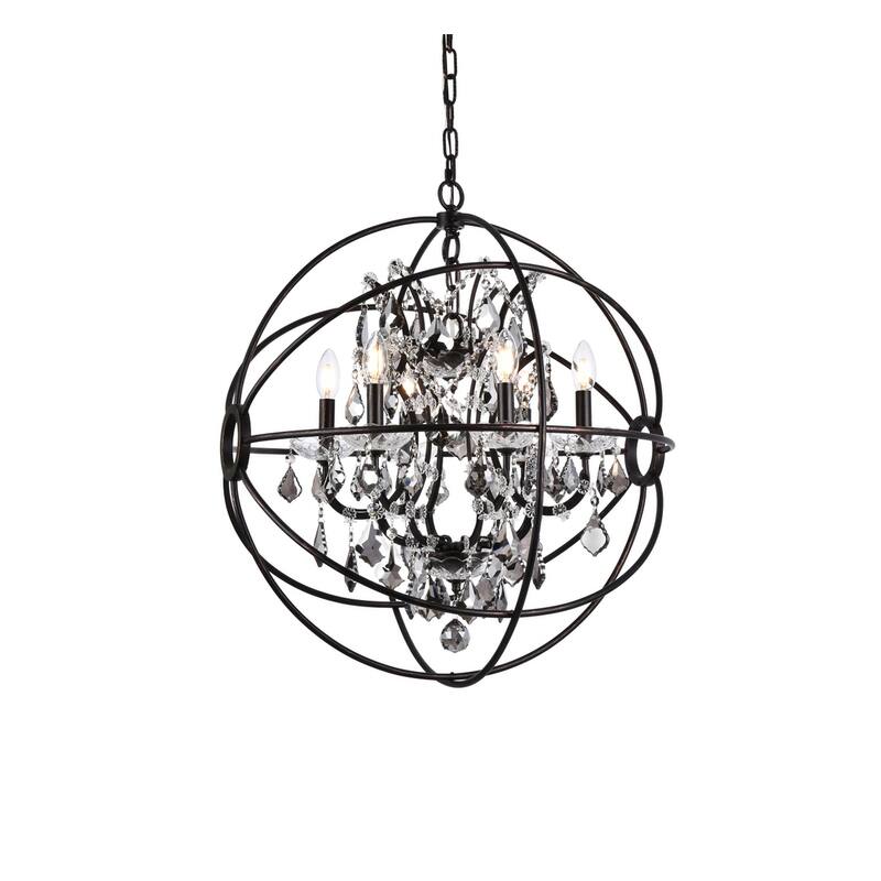 Royce Edge 6 light Dark Bronze Chandelier