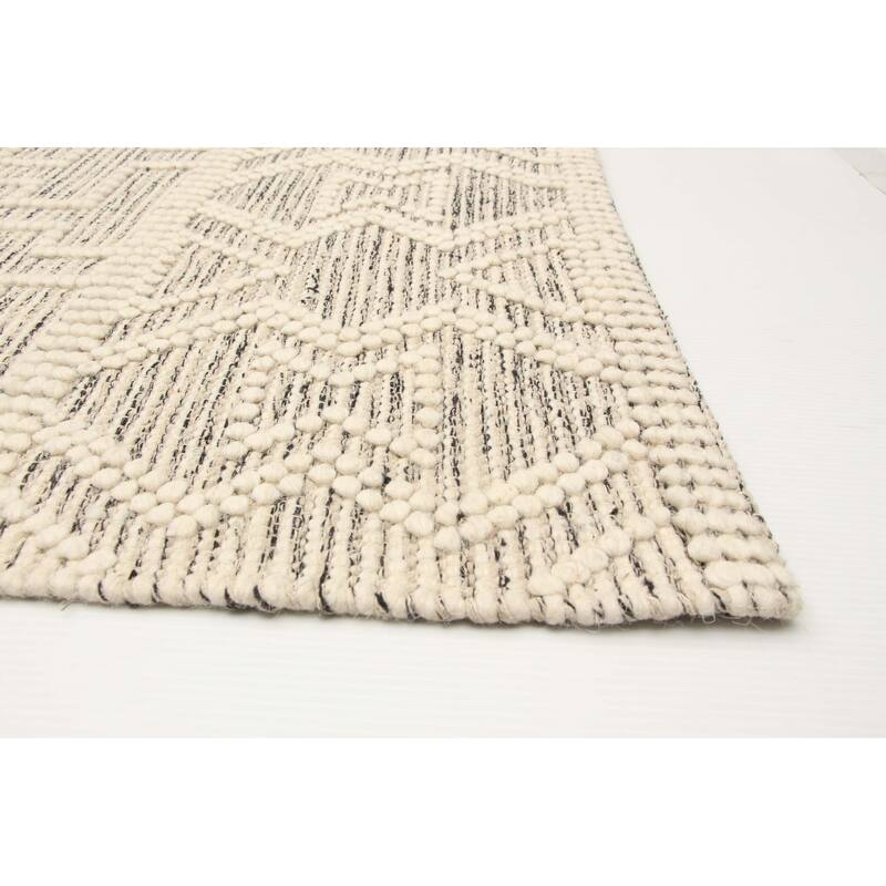 ECARPETGALLERY Braid weave Sienna Cream Wool Rug - 5'1 x 8'0