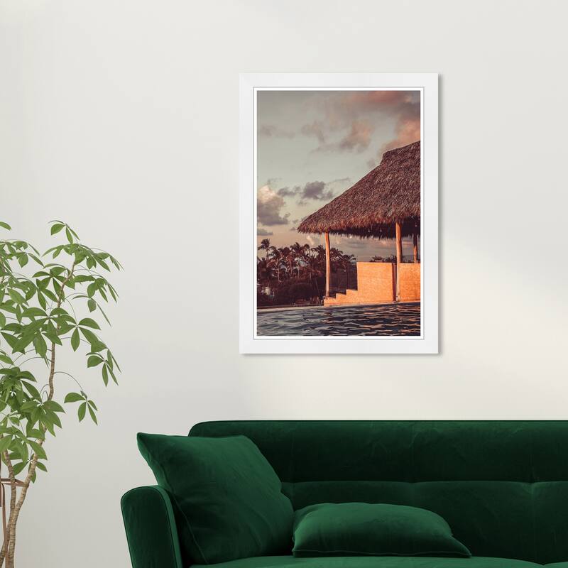 Wynwood Studio Prints Nature and Landscape Some rest by the pool Brown and Nautical & Coastal Wall Art Canvas Print - White