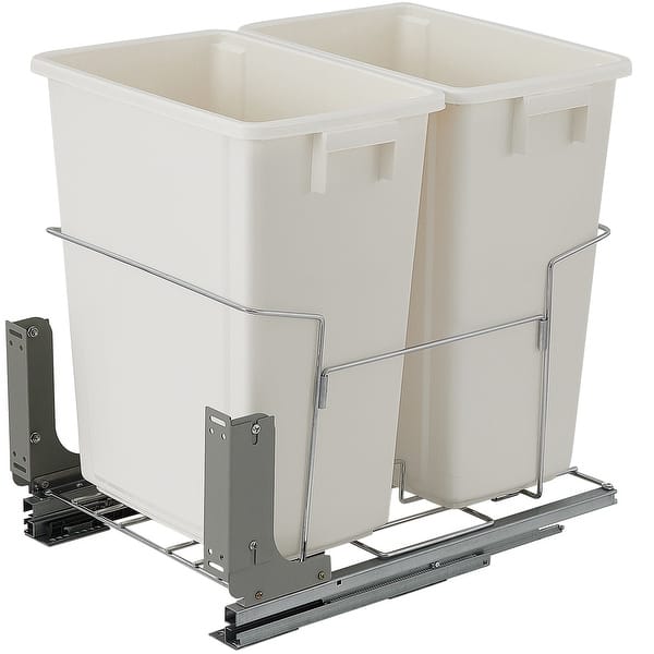 VEVOR Pull-Out Trash Can Double Bins Under Mount Kitchen Waste ...