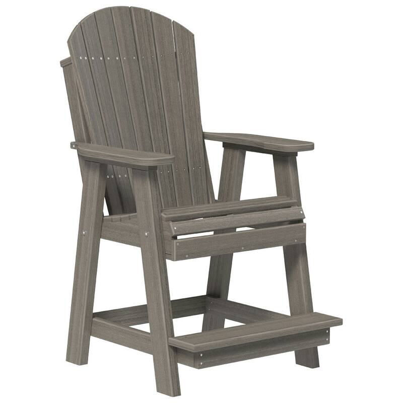 Poly Lumber Adirondack Balcony Chair - Coastal Gray Woodgrain