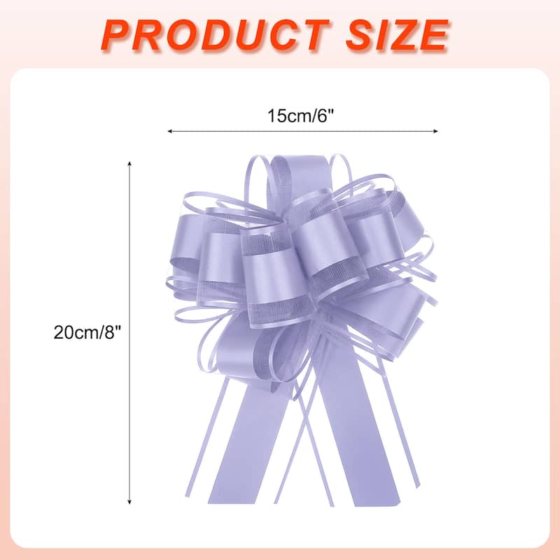 5pcs 6 Inch Large Big Pull Bow Gift Wrapping Ribbon for Car Presents - Purple