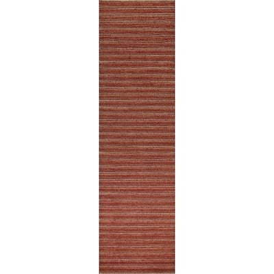 Modern Gabbeh Oriental Runner Rug Handmade Wool Carpet - 2'7"x 12'2"