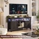 preview thumbnail 3 of 7, Farmhouse 47" Wine Bar Cabinet with Power Outlets & LED Lights, Industrial Coffee Bar Liquor Cabinet with Shelves & Wine Rack