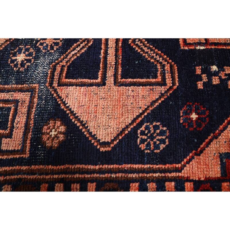 ECARPETGALLERY Hand-knotted Melis Vintage Navy Wool Rug - 4'2 x 5'8