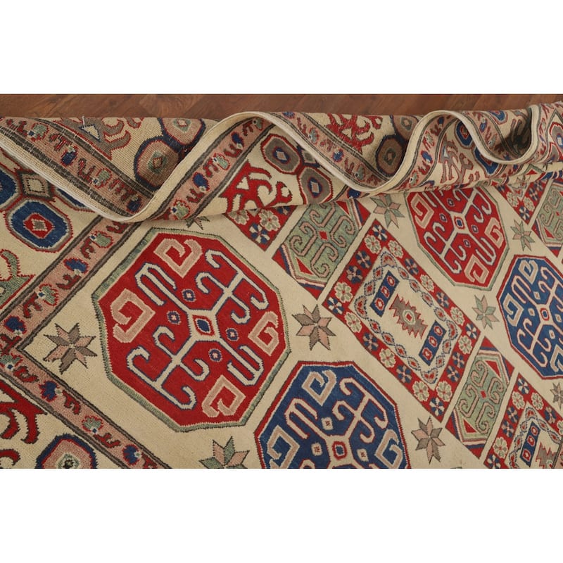 Kazak Living Room Area Rug Hand-Knotted Bedroom Wool Carpet - 6'7" x 8'9"