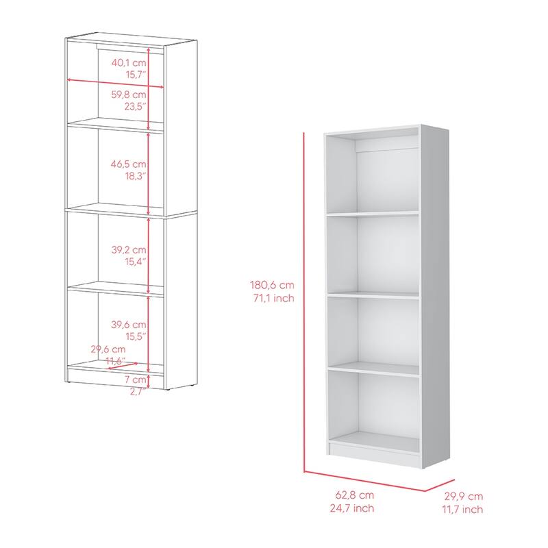 Bookcase Benzoni, Office, White,High quality and durable