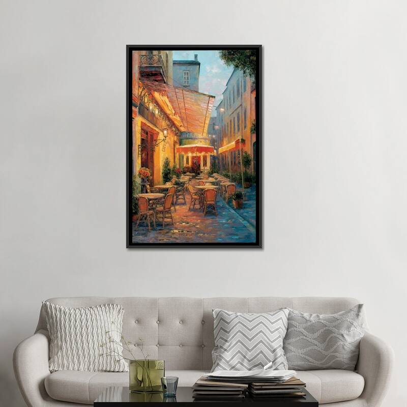 iCanvas "Cafe Van Gogh 2008, Arles France" by Haixia Liu Framed Canvas Print