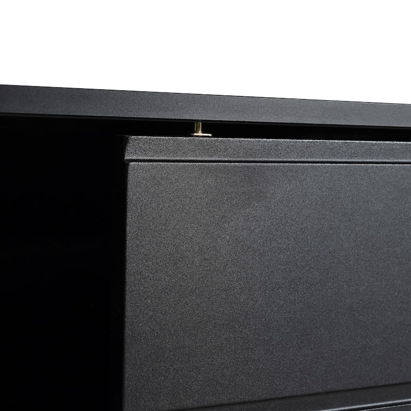 Wood Storage TV Stand with Open Shelves, Sliding Door TV Console w/ 2 Drawers, LED Entertainment Center for TVs Up to 100"