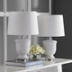 preview thumbnail 8 of 7, SAFAVIEH Lighting 24-inch Shoal White Table Lamp (Set of 2) - 14"x14"x23"