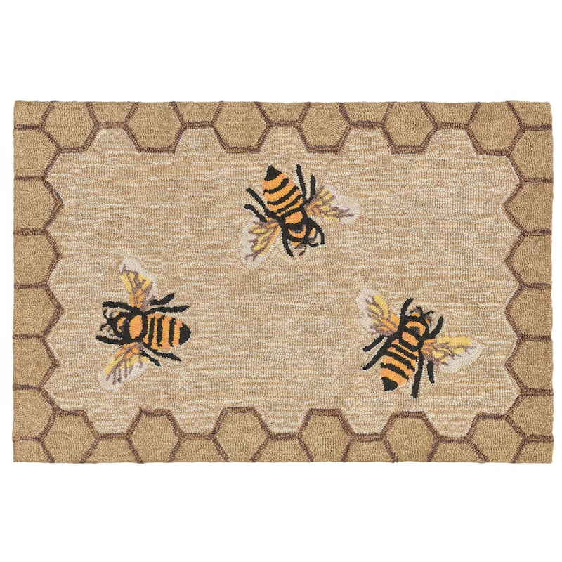 Liora Manne Frontporch Honeycomb Bee Indoor/Outdoor Rug - 2' x 3'