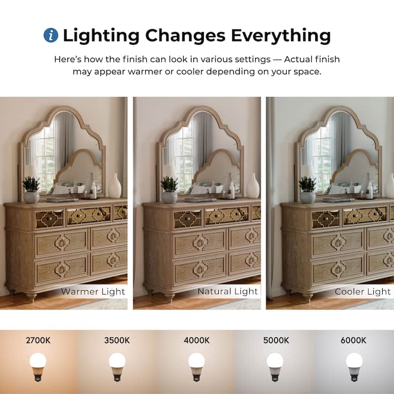 Furniture of America Aveline Modern Rustic Oak 5-Piece Solid Wood Panel Bedroom Set