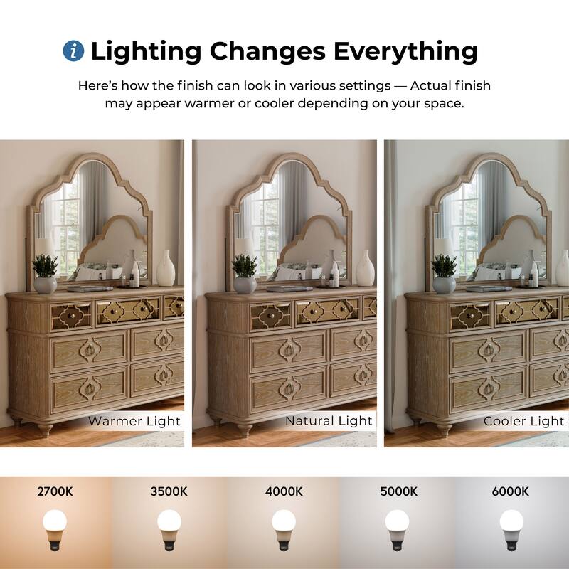 Furniture of America Aveline Modern Rustic Oak 6-Piece Solid Wood Panel Bedroom Set