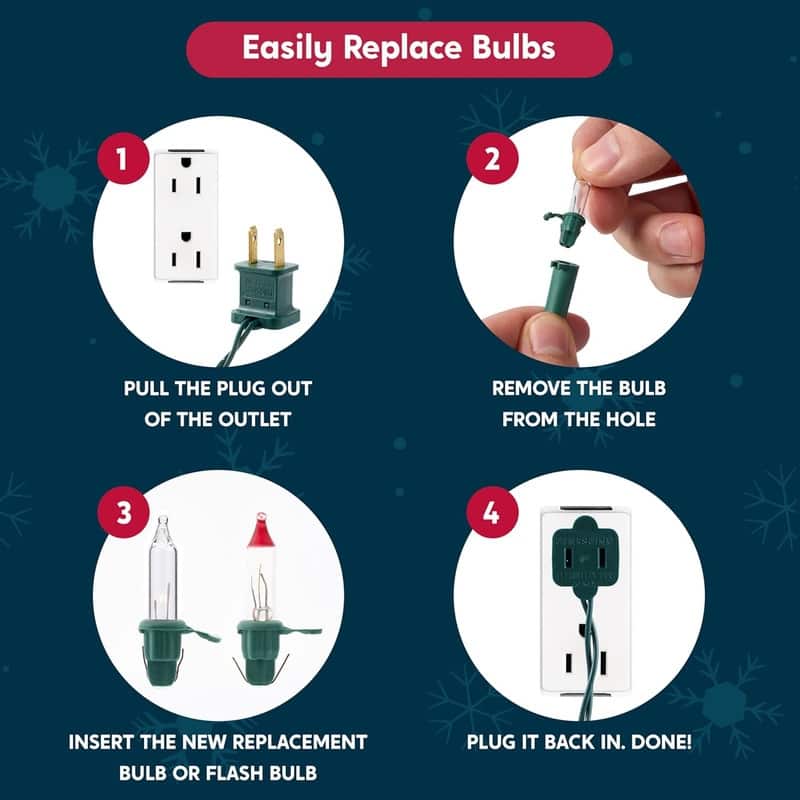 Joyfy 300(3x100) Mini Warm White Christmas String Lights - Green