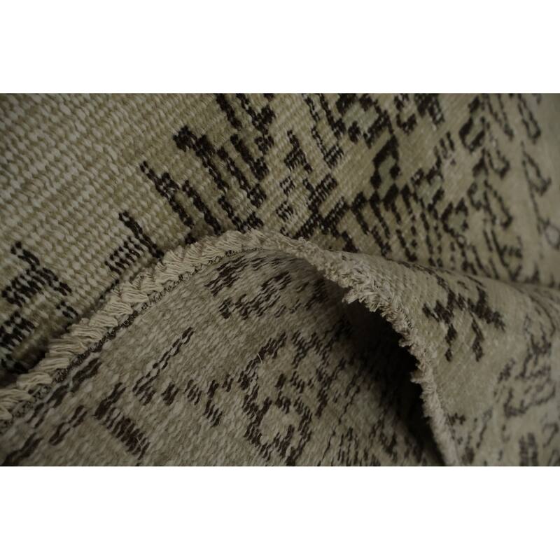 Hand Knotted Oriental 100% Wool Carpet Transitional Floral Beige & Ivories Anatolian Area Rug - 8' 6'' X 5' 1''