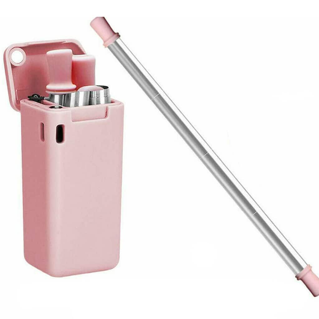 Collapsible Silicone Straws- Portable Reusable Drinking Straw