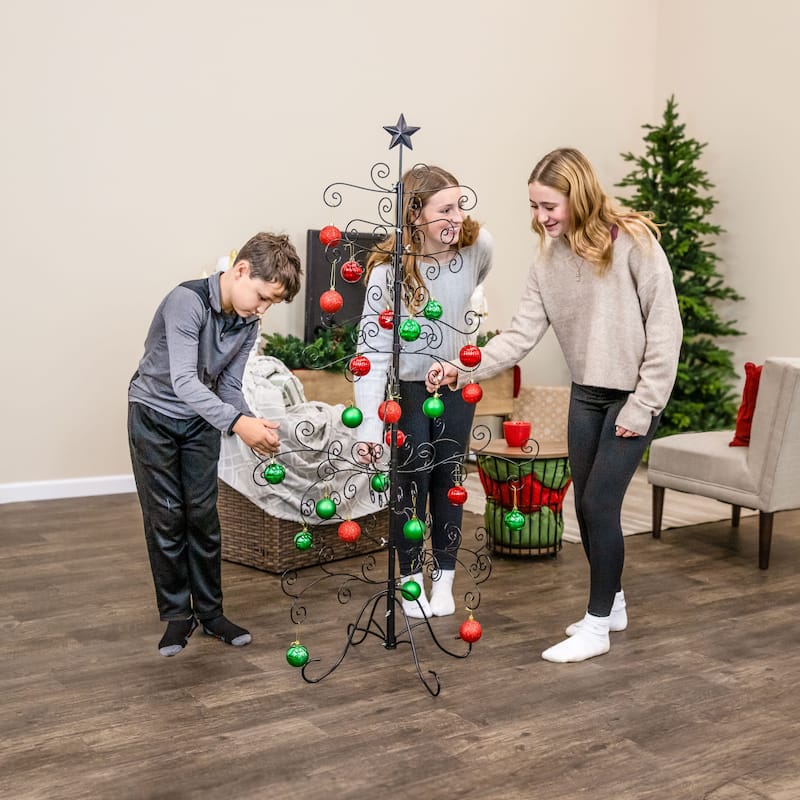 Sunnydaze Noelle Metal Christmas Ornament Tree - 60 Inch