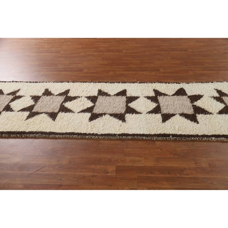 Anatolian Oriental Runner Rug Natural Dye Hand-knotted Wool Carpet - 3'0"x 10'5"