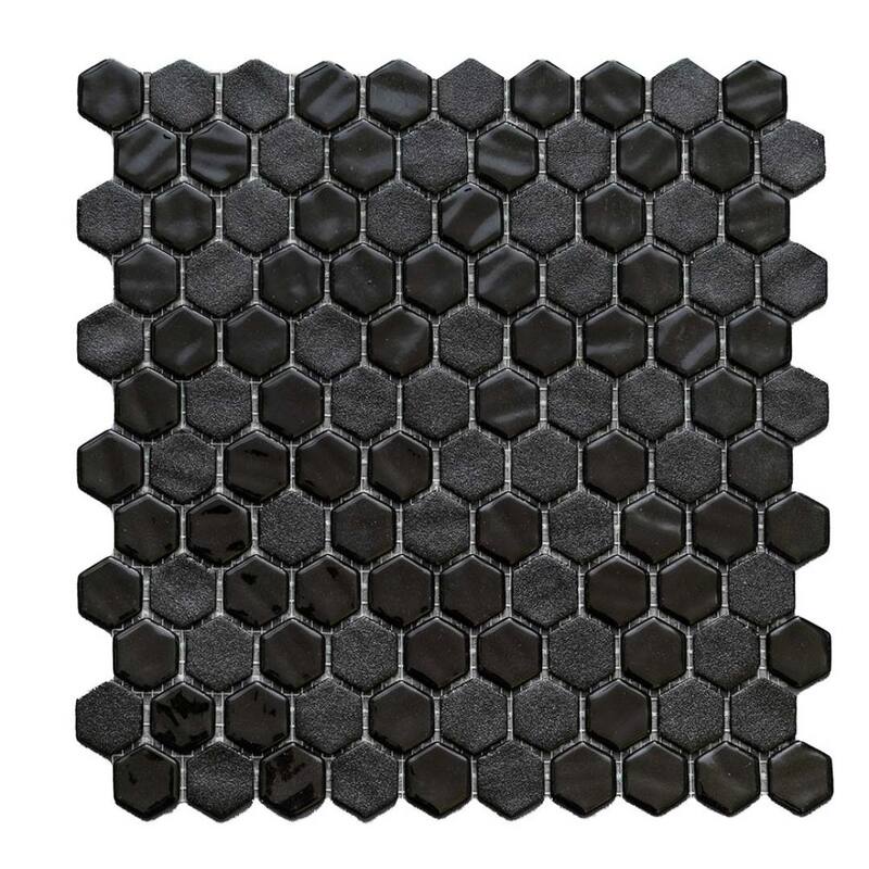 The Tile Life Eterna Hex 1x1 Glass Mosaic Floor & Backsplash Wall Tile