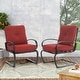 preview thumbnail 7 of 9, 2-Piece C-Spring Patio Metal Dining Chairs with Cushions Red
