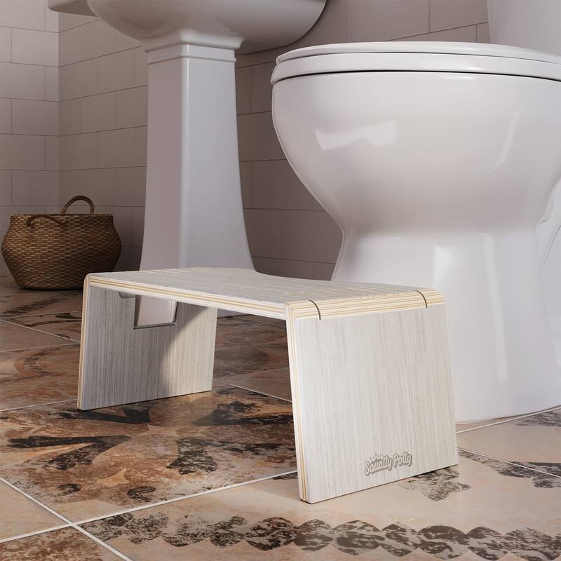 Squatty Potty Oslo Eucalyptus Folding Toilet Stool, Compact Stylish and Space-Saving Design for Better Bathroom Posture