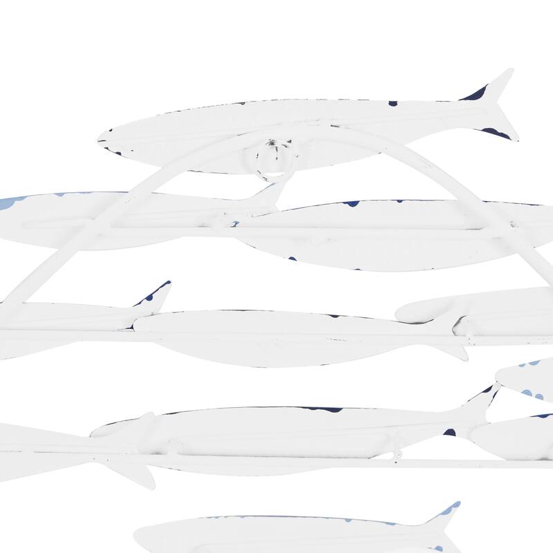 Blue Metal Indoor Outdoor Fish Home Wall Decor