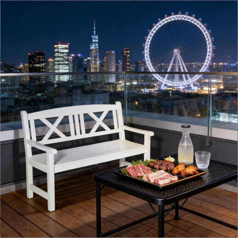 GDFStudio - Andersson Nordic Rustic Garden Bench with Timeless Comfort Design - Garden Bench