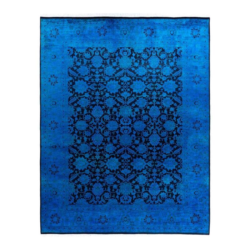 Fine Vibrance One-of-a-Kind Hand-Knotted Area Rug - Blue, 8' 2" x 10' 4" - 8' 2" x 10' 4"