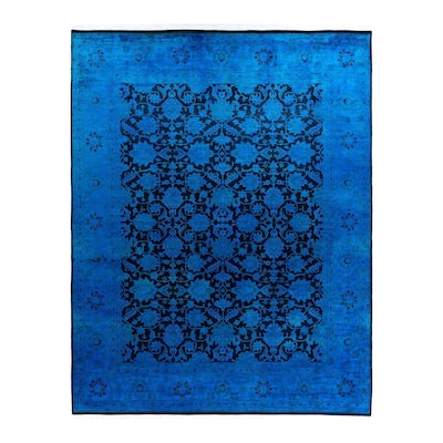 Fine Vibrance One-of-a-Kind Hand-Knotted Area Rug - Blue, 8' 2" x 10' 4" - 8' 2" x 10' 4"