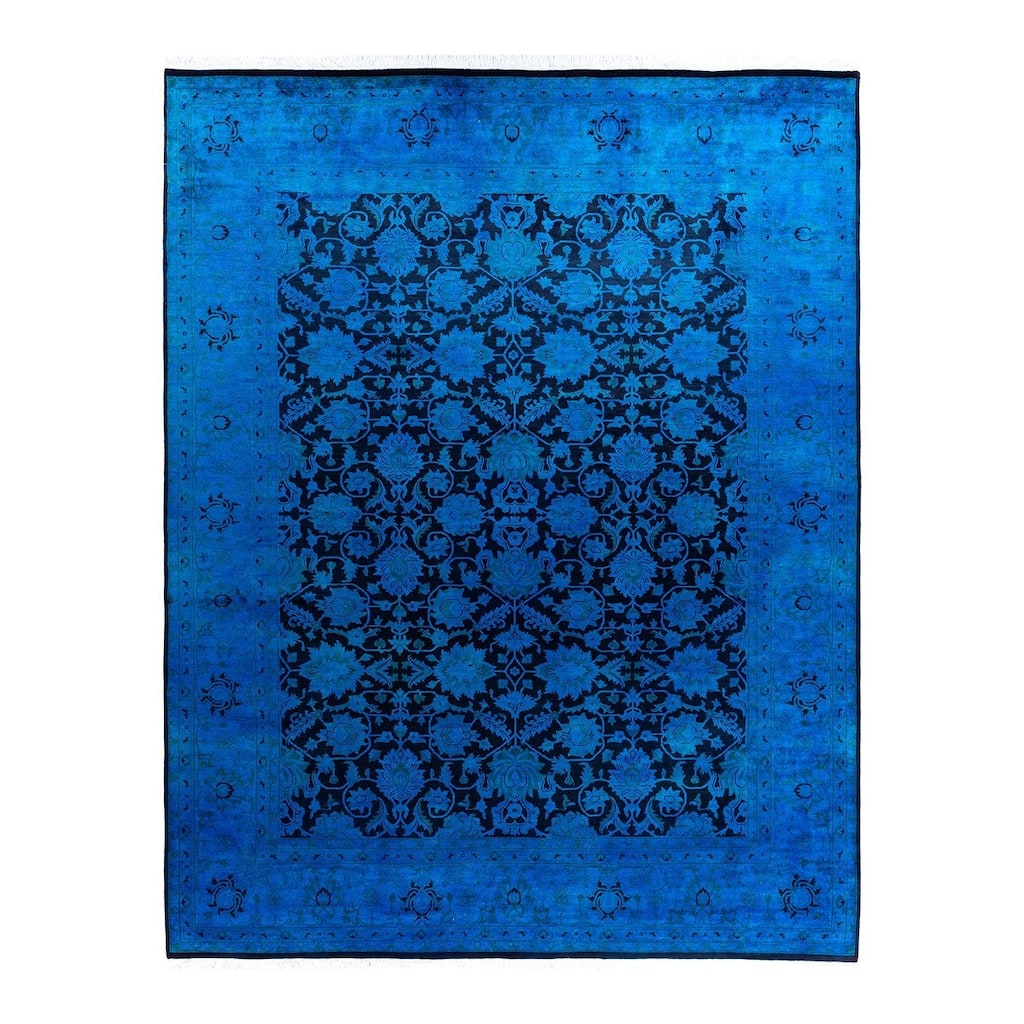 Fine Vibrance One-of-a-Kind Hand-Knotted Area Rug - Blue, 8' 2" x 10' 4" - 8' 2" x 10' 4"