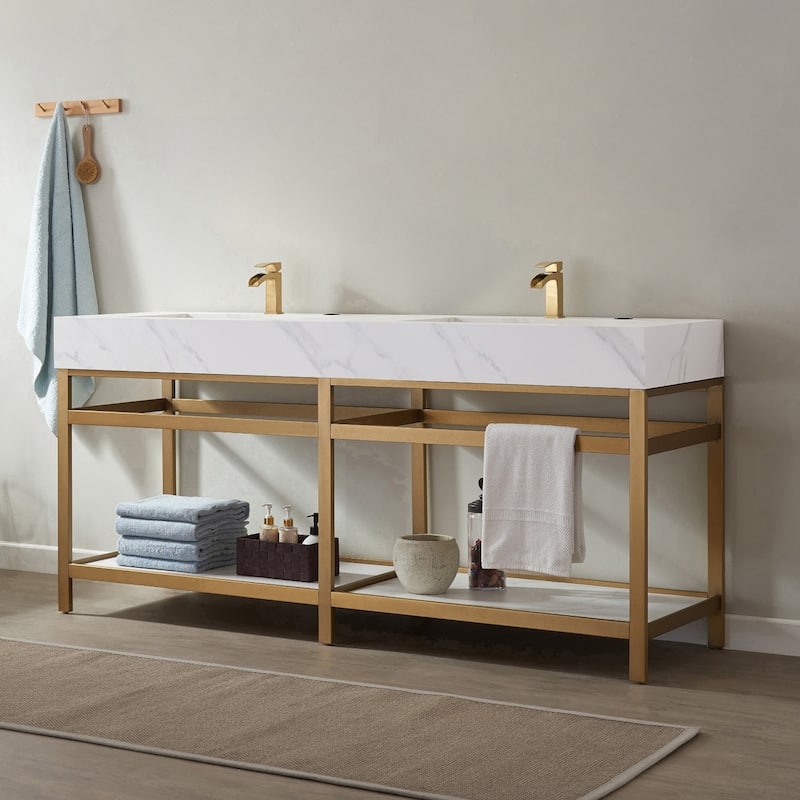 Bilbao 72" Vanity ,stainless steel bracket and Countertop,no Mirror